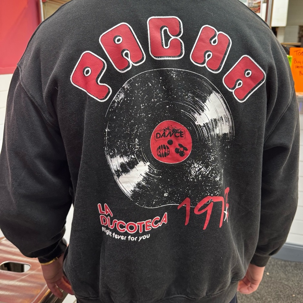 PACHÁ La Discoteca Graphic Sweatshirt - Black & Red Mens M